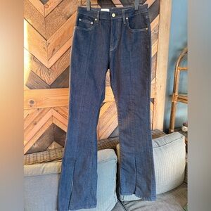 Pilcro Anthropologie Bootcut Jeans Women's Split Front Raw Stretch Denim 28